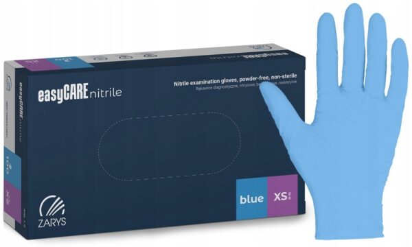 Rękawiczki nitrylowe Zarys easyCARE Blue - Niebieskie, roz. XS