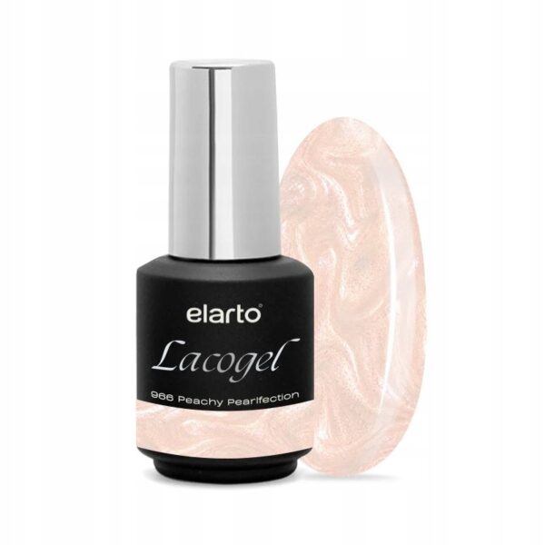 Lakier hybrydowy Elarto Lacogel 966 Peachy Pearlfection 7ml