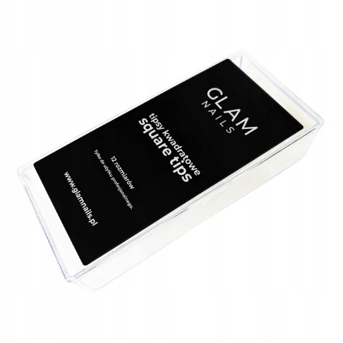 Tipsy kwadratowe przezroczyste Glam Nails Square Tips 504szt
