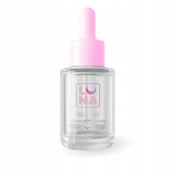 Suchy olejek do skórek Luna Moon „Photoshop Oil" Truskawka & Śmietanka 30ml