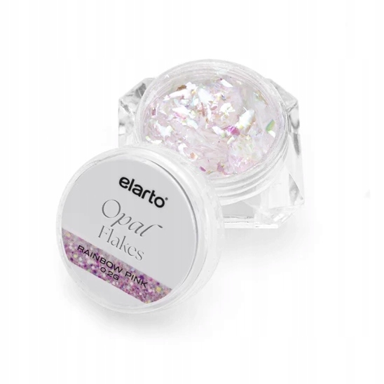 Ozdoba do paznokci Elarto Opal Flakes Rainbow Pink