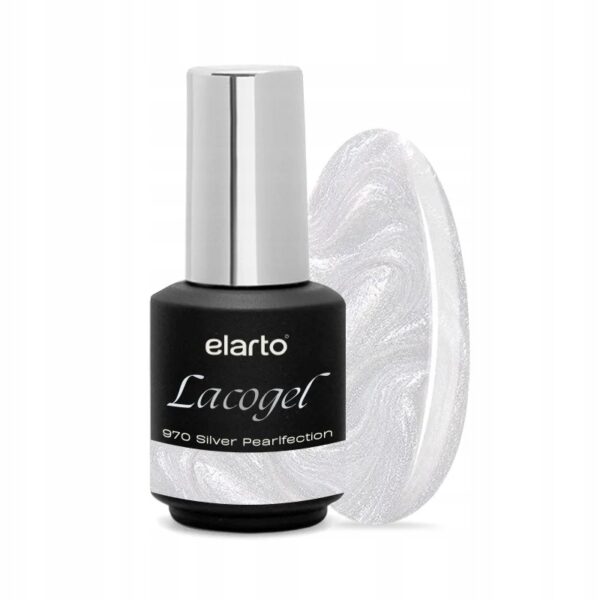 Lakier hybrydowy Elarto Lacogel 970 Silver Pearlfection 7ml