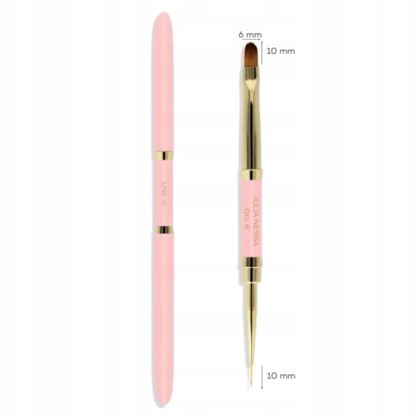 Pędzelek do żelu i zdobień Julia Nessa Gel Brush 10mm/6mm