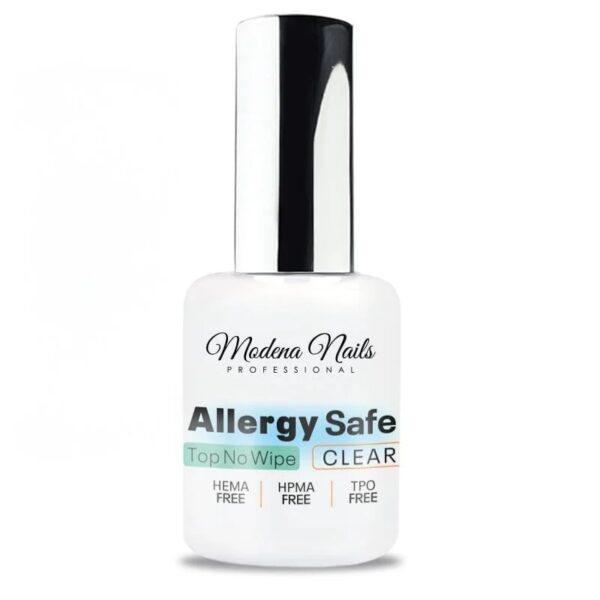 Top No Wipe Modena Nails Allergy Safe Clear 15ml