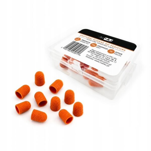 Kapturki ścierne do pedicure Nail4U 7mm 180# 10szt