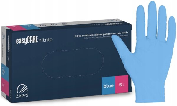 Rękawiczki nitrylowe Zarys easyCARE Blue - Niebieskie, rozmiar S 200szt