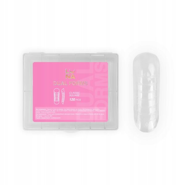 Górne formy Luna Moon Dual Nail Forms Classic Square 120szt