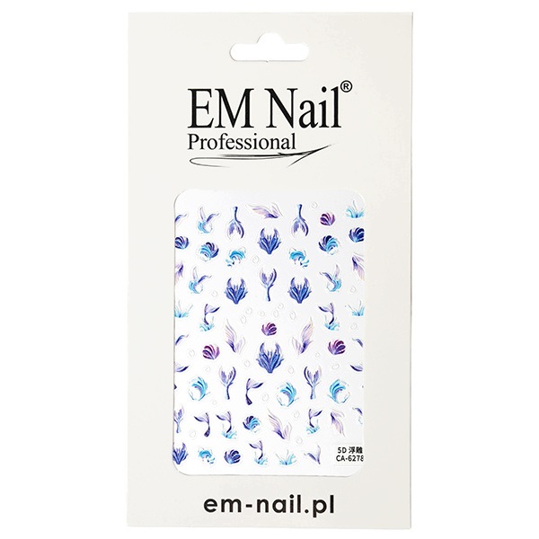 Naklejka do paznokci EM Nail CA-6278 Niebieskie syrenki