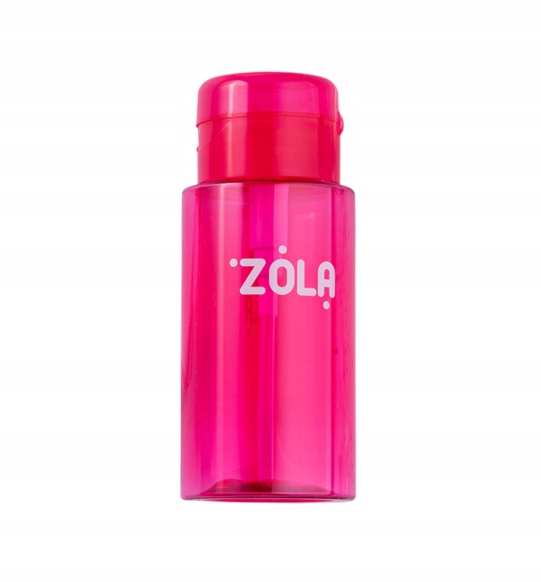 Plastikowy różowy pojemnik na płyn z pompką Zola 180ml