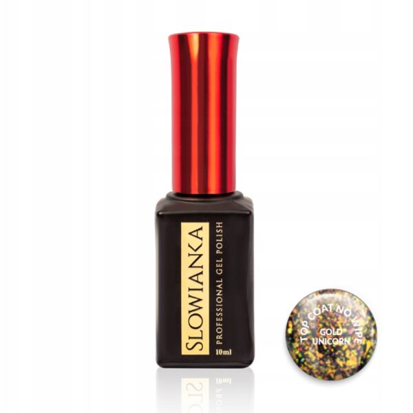 Top hybrydowy Słowianka Top Coat No Wipe Unicorn Gold 10g