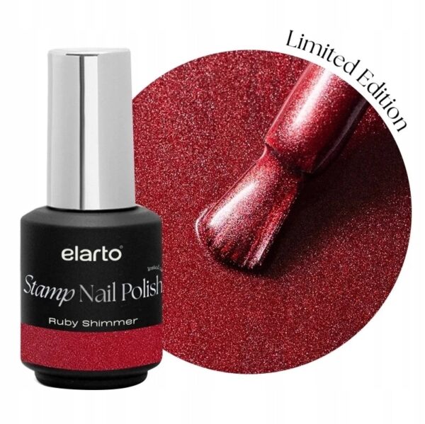 Lakier do stempli Elarto Ruby Shimmer 7ml
