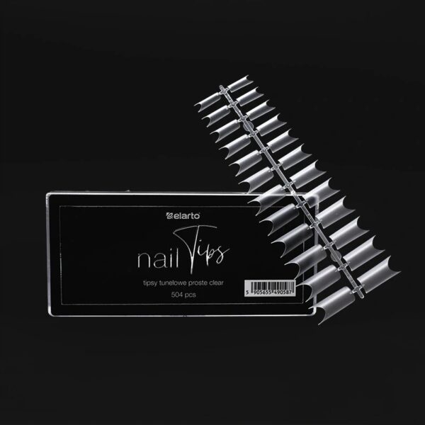 Tipsy tunelowe Elarto Nail Tips Proste 504szt