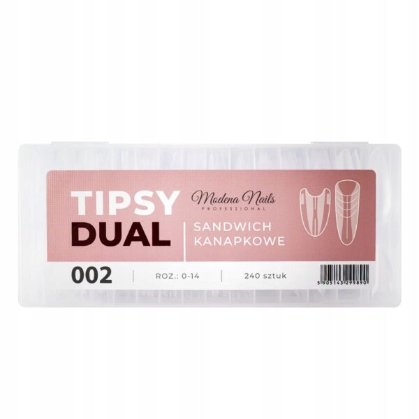 Tipsy kanapkowe przezroczyste Modena Nails Dual Sandwich 002 240szt