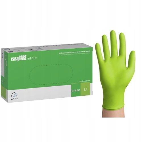 Rękawiczki nitrylowe Zarys easyCARE Green - Zielone rozmiar L
